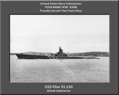 USS Flier SS 250 Personalized Navy Submarine Photo