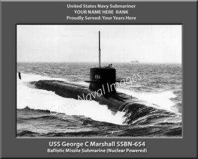 USS George C Marshall SSBN 654 Personalized Navy Submarine Photo