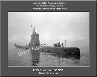 USS Greenfish SS 351 Personalized Navy Submarine Photo