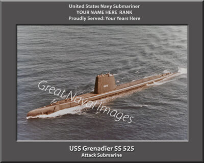 USS Grenadier SS 525 Personalized Navy Submarinr Photo