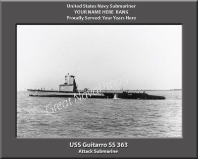 USS Guitarro SS 363 Personalized Navy Submarine Photo
