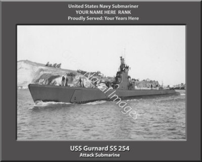 USS Gurnard SS 254 Personalized Navy Submarine Photo