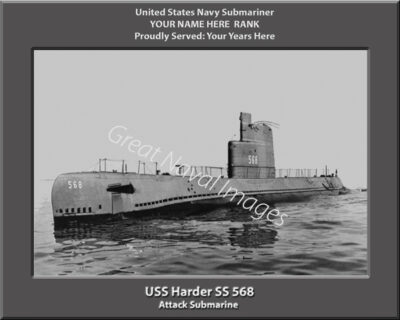 USS Harder SS 568 Personalized Navy Submarine Photo