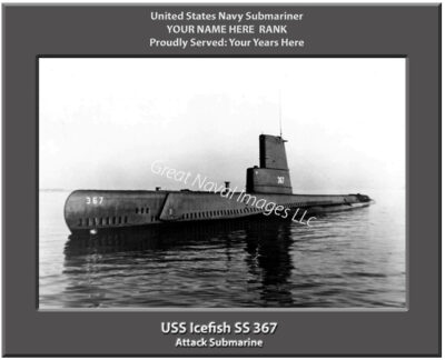 USS Icefish SS 367 Personalized Navy Submarine Photo