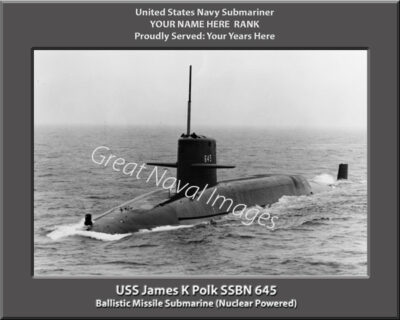 USS James K Polk SSBN 645 Personalized Navy Submarine Photo
