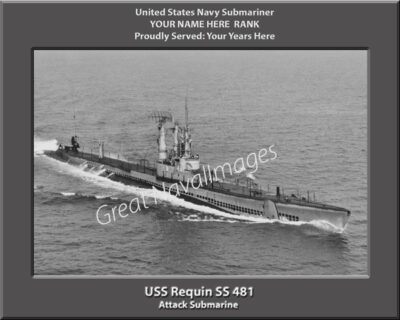 USS Requin SS 396 Personalized Navy Submarine Photo