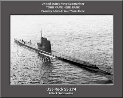 USS Rock SS 274 Personalized Navy Submarine Photo
