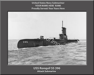 USS Ronquil SS 396 Personalized Navy Submarine Photo