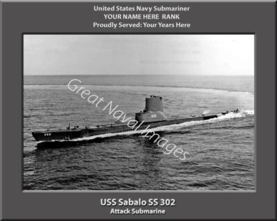 USS Sabalo SS 302 Personalized Navy Submarine Photo