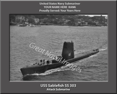 USS Sablefish SS 303 Personalized Navy Submarine Photo