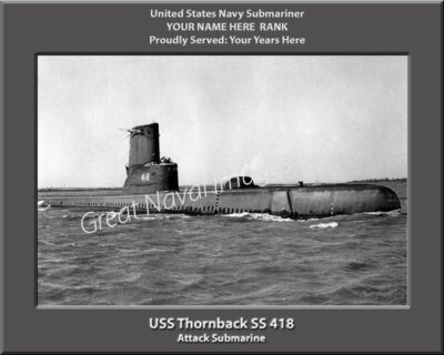 USS Thornback SS 418 Personalized Navy Submarine Photo