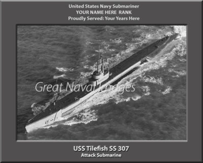 USS Tilefish SS 307 Personalized Navy Submarine Photo