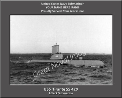 USS Tirante SS 420 Personalized Navy Submarine Photo