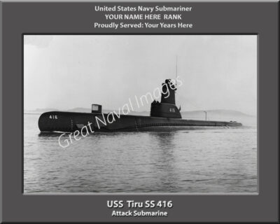 USS Tiru SS 416 Personalized Navy Submarine Photo