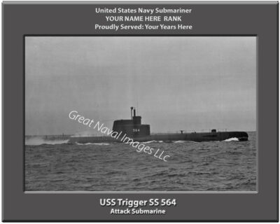 USS Trigger SS 564 Personalized Navy Submarine Photo