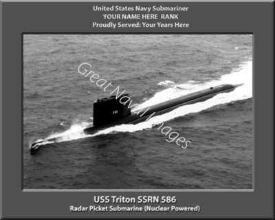 USS Triton SSRN 586 Personalized Navy Submarine Photo