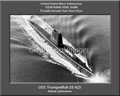 USS Trumpefish SS 425 Personalized Navy Submarine Photo