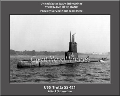 USS Trutta SS 421 Personalized Navy Submarine Photo