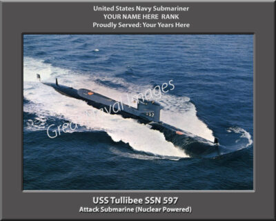 USS Tullibee SSN 597 Personalized Navy Submarine Photo