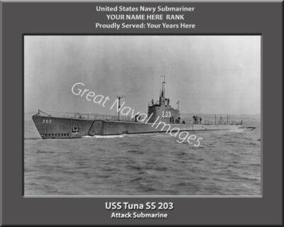 USS Tuna SS 203 Personalized Navy Submarine Photo