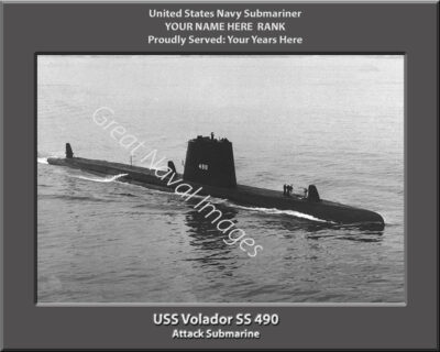 USS Volador SS 490 Personalized Navy Submarine Photo