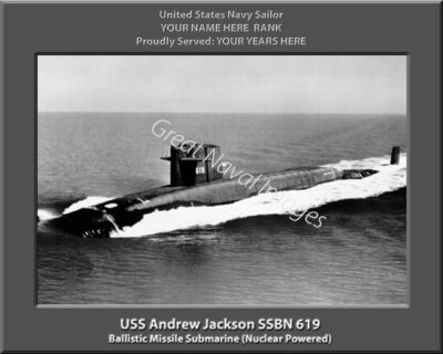 USS Andrew Jackson SSBN 619 Personalized Navy Submarine Photo