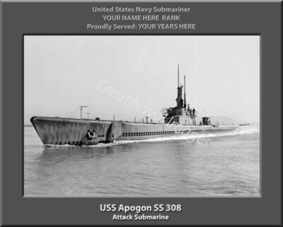 USS Apogon SS-308 Personalized Navy Submarine Photo