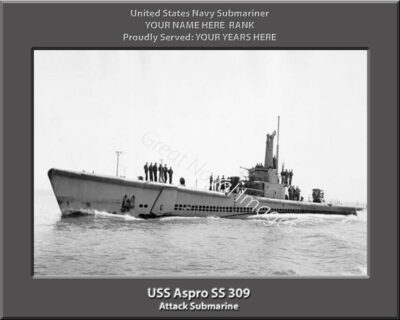 USS Aspro SS-309 Personalized Navy Submarine Photo