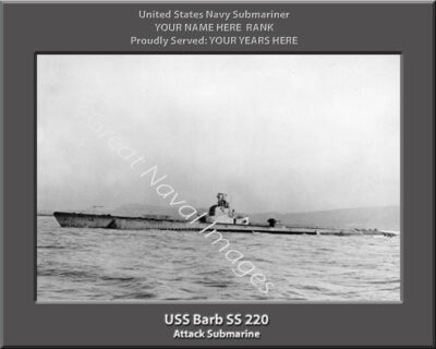 USS Barb SS-220 Personalized Navy Submarine Photo
