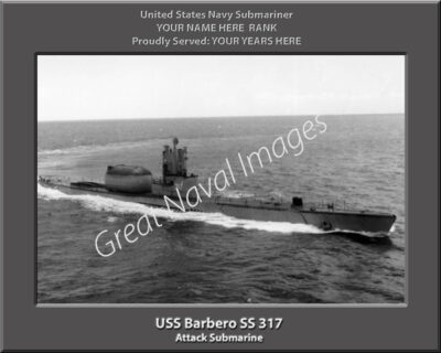 USS Barbero SS-317 Personalized Navy Submarine Photo