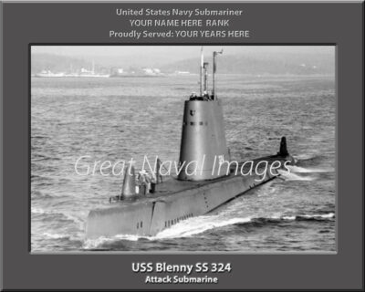 USS Blenny SS 324 Personalized Navy Submarine Photo