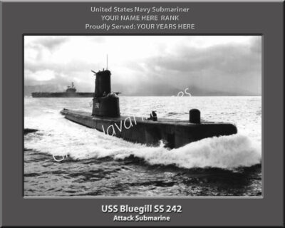 USS Bluegill SS 242 Personalized Navy Submarine Photo