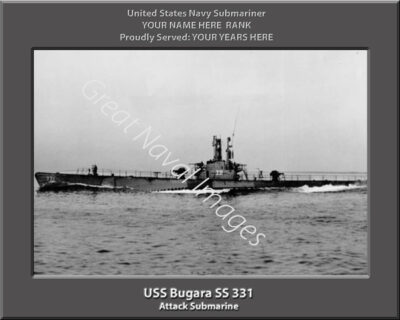 USS Bugara SS 331 Personalized Navy Submarine Photo