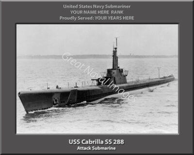 USS Cabrilla SS 288 Personalized Navy Submarine Photo
