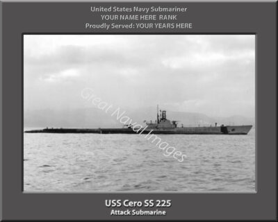 USS Cero SS 225 Personalized Navy Submarine Photo