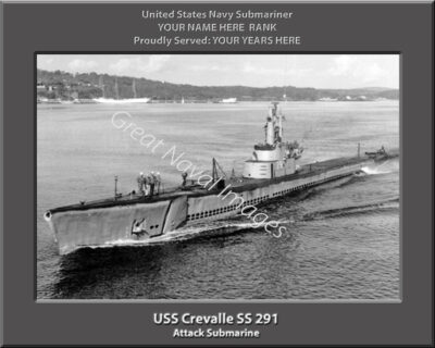 USS Crevalle SS 291 Personalized Navy Submarine Photo