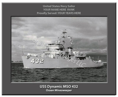 USS Dynamic MSO 432 Personalized Navy Ship Photo