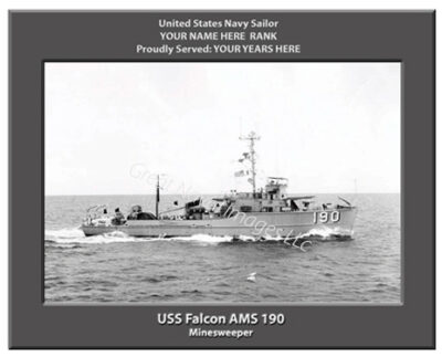 USS Falcon AMS 190 Personalized Navy Ship Photo