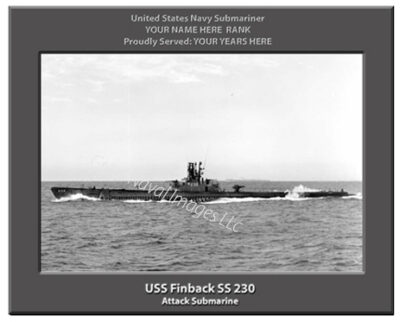 USS Finback SS 230 Personalized Navy Submarine Photo