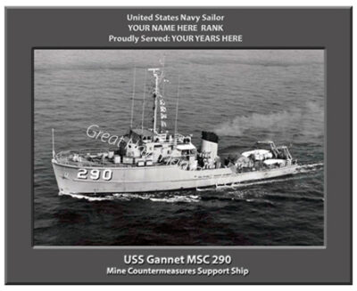 USS Gannet MSC 290 Personalized Navy Ship Photo