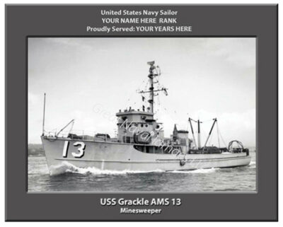 USS Grackle AMS 13 Personalized Navy Ship Photo