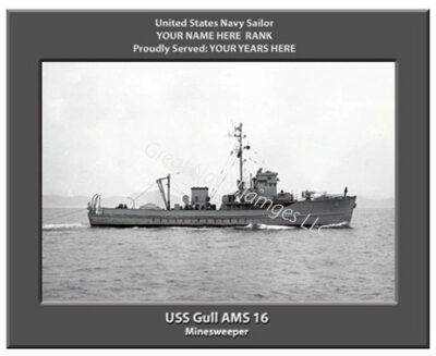 USS Gull AMS 16 Personalized Navy Ship Photo