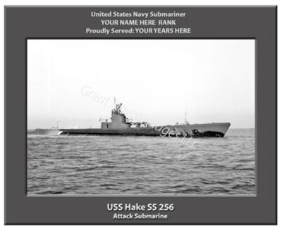 USS Hake SS 256 Personalized Navy Submarine Photo