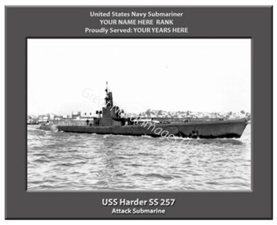 USS Harder SS 257 Personalized Navy Submarine Photo