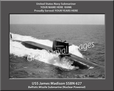 USS James Madison SSBN 627 Personalized Navy Submarine Photo