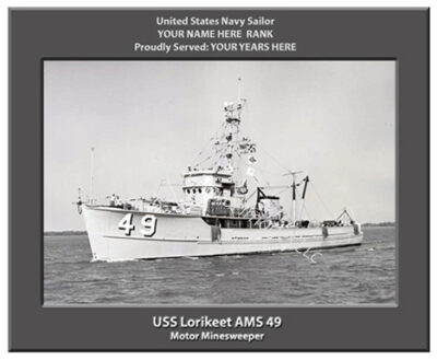 USS Lorikeet AMS 49 Personalized Navy Ship Photo