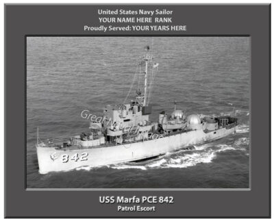 USS Marfa PCE 842 Personalized Navy Ship Photo