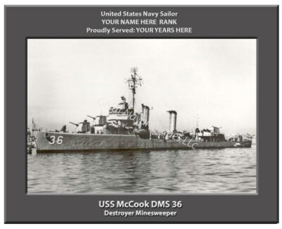 USS McCook DMS 36 Personalized Navy Ship Photo