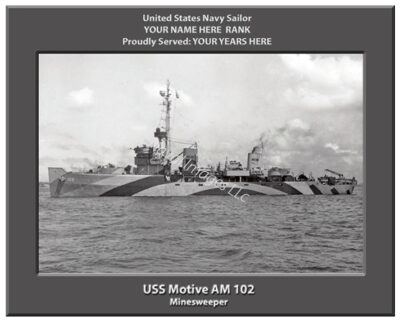 USS Motive AM 102 Personalized Navy Ship Photo