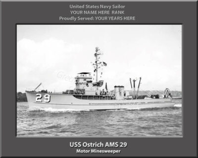 USS Ostrich AMS 29 Personalized Navy Ship Photo